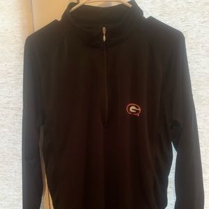 Male black half zip Georgia pullover, size Medium